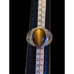 Vintage Mens Tigers Eye Ring Oval Cabochon
